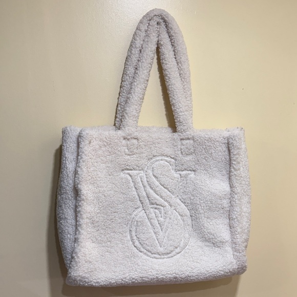 Victoria's Secret Cream Plush Tote - Picture 3 of 12